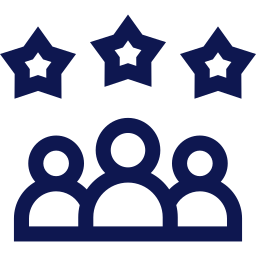 Ícone de Satisfação total dos clientes